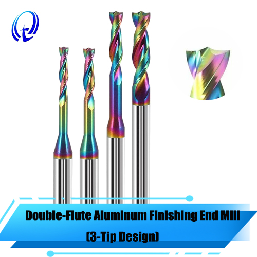Precision Double-Flute Aluminum Finishing End Mill (3-Tip Design)