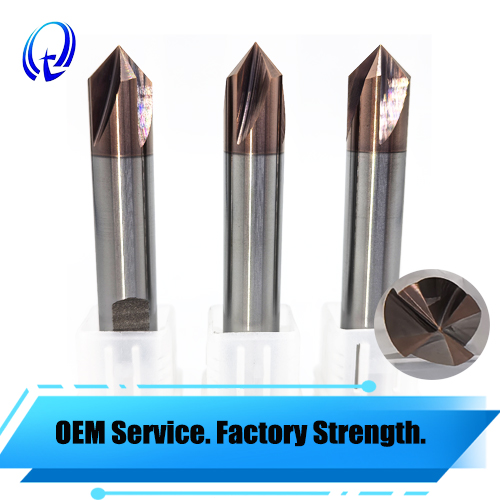 Solid Carbide 4-Flute Chamfer End Mill – Precision Deburring & Edge Breaking Tool