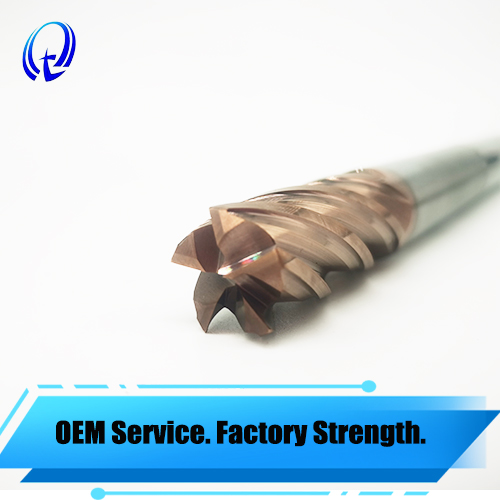 5 Flute Carbide End Mill with Reduced Neck for Steel Machining