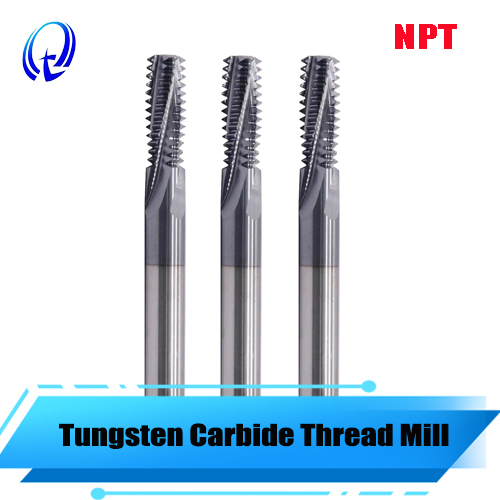 Solid Carbide Full Profile NPT Thread Mill - TiAlCN Coated for Stainless Steel & Titanium (3/4 Flutes)